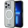 BMW BMHMP14LHCRS dėklas Apple iPhone 14 Pro 6.1″ skaidrus kietas dėklas Sidabrinis Ring MagSafe