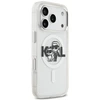 Originalus dėklas Karl Lagerfeld IML blizgučiams Karl & Choupette Sketch Logo Magsafe dėklas Apple iPhone 17 Pro skaidrus