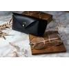 Solier Accessories Personalized genuine leather spectacle case Solier SA37 juodas