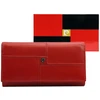 Moteriška natūralios odos piniginė Pierre Cardin, 18,5 × 10 × 3,5 cm, raudona