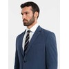 Pilkas elegantiškas vyriškas languotas švarkas su vilna