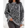 Pilkas leopardo rašto megztinis