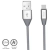 Pilkas USB Type-C duomenų kabelis 2,1 A, 1,2 m