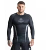 Pilki ilgomis rankovėmis rashguard su DBX Bushido logotipu