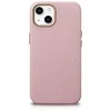 Pink iCarer Litchi Premium odinis dėklas iPhone 14 Plus magnetinis odinis dėklas su MagSafe Rožinė (WMI14220711-PK)