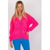 Pink Megztinis Sweter Damski LC 8022.04P Fluo Rožinė - Rue Paris