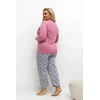 Pink Moteriška pižama ilgomis rankovėmis Plus Size Forever Rožinė