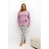 Pink Moteriška pižama ilgomis rankovėmis Plus Size Forever Rožinė