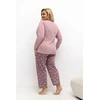 Pink Moteriška pižama ilgomis rankovėmis Plus Size Forever Rožinė