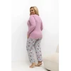 Pink Moteriška pižama ilgomis rankovėmis Plus Size Forever Rožinė