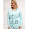 Pižama moterims su drugeliais mėtinės spalvos