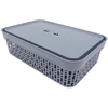 Grandininis pjūklas Plastikinė dėžė su dangčiu 40×30×13 cm PILKA