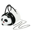 Lean Toys Pliušinė panda rankinė su metaline grandine, 20 cm