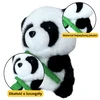 Lean Toys Pliušinis žaislas panda su bambuku 18 cm
