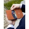 Plona vyriška odinė piniginė su monetų laikikliu SOLIER SLIM LIGHT BROWN