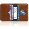 Plonos odinės vyriškos piniginės SOLIER SW11 SLIM BROWN