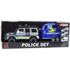 Lean Toys Policijos visureigis su priekaba ir arklio figūrėle, šviesos ir garsai