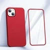 priekinis ir galinis dangtelis iPhone 13 + grūdinto stiklo ekrano apsauga raudona (JR-BP927 red)