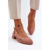Pudros spalvos aukštakulnės basutės su išpjovomis Step in style