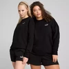 Puma Moterims ESS Mažas 11 logotipas Laisvo kirpimo džemperis su apvalia apykakle Juoda 684975 01