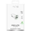 Puro Pro Lite Automobilinis įkroviklis 1x USB-A + 1x USB-C Power Delivery 20W - Baltas