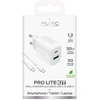 Puro PROLITE 30 W sieninis įkroviklis su USB-A ir USB-C jungtimis, baltas