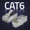 Kištukas jungtis modulinė rj45 cat6 ftp paauksuota kontaktai 100 vienetų Qoltec