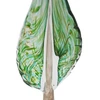Rankšluostis Stiklinė dekoracija „Lapas“, 12×7×32.5 cm Žalias