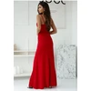 Raudona ilga suknelė su plonomis petnešėlėmis With You