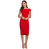 Raudona midi suknelė Makover