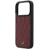 Raudonas dėklas Mercedes-Benz Leather with Crossed Lines MagSafe iPhone 17 Pro Max