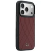 Raudonas dėklas Mercedes-Benz Leather with Crossed Lines MagSafe iPhone 17 Pro Max
