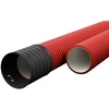 Raudonas gofruotas vamzdis D40/d31 su virve Ecopipe (be halogenų, 50m)