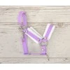Reguliuojamas kantaras hobi arkliukui A3 – violetinis su balta pūkine apdaila