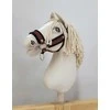 Super Hobby Horse Reguliuojamas kantaras hobi arkliukui rudas su juoda pūkuota apdaila