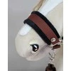 Super Hobby Horse Reguliuojamas kantaras hobi arkliukui rudas su juoda pūkuota apdaila