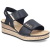 Rieker 63781-00 moteriški juodi pleišto tipo sandalai su lipukais