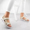 Rieker W RKR691 patogūs velcro sandalai smėlio spalvos