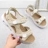 Rieker W RKR691 patogūs velcro sandalai smėlio spalvos