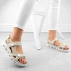 Rieker W RKR691 patogūs velcro sandalai smėlio spalvos