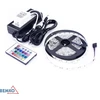 Rinkinys - 14,4W/m, 12V, IP65, RGB LED juosta, 5m ritė, su 12V maitinimo šaltiniu ir nuotolinio valdymo pulteliu