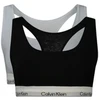Rinkinys 2 biustonoszy bralette Calvin Klein LV00QF8494 – juoda / Šviesiai mėlynas Plein Air