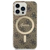 Set Guess GUBPP13LH4EACSW Case+ Charger Apple iPhone 13 Pro dėklas telefonui rudos spalvos 4G Print MagSafe