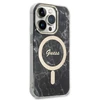 Apple iPhone 14 PRO Guess dėklas Marble MagSafe + Belaidis Įkroviklis (GUBPP13LH4EACSP) juodos spalvos