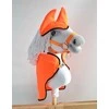 Rinkinys hobby horse: oranžinis pledas ir ausinukai