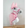 Rinkinys hobby horse : šviesiai rožinis pledas ir ausinukai
