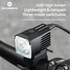 RockBros priekinė dviračio lempa 1600 lm juoda