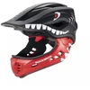 Rockbros TT-32006 Vaikų dviračių šalmas su nuimamu smakru, Ryklio stiliaus, Dydis S (48-52 cm) - Juodas