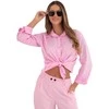 Rožinė klasikinė moteriška palaidinė (one size)