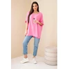 Rožinė oversize palaidinė su pakabuku